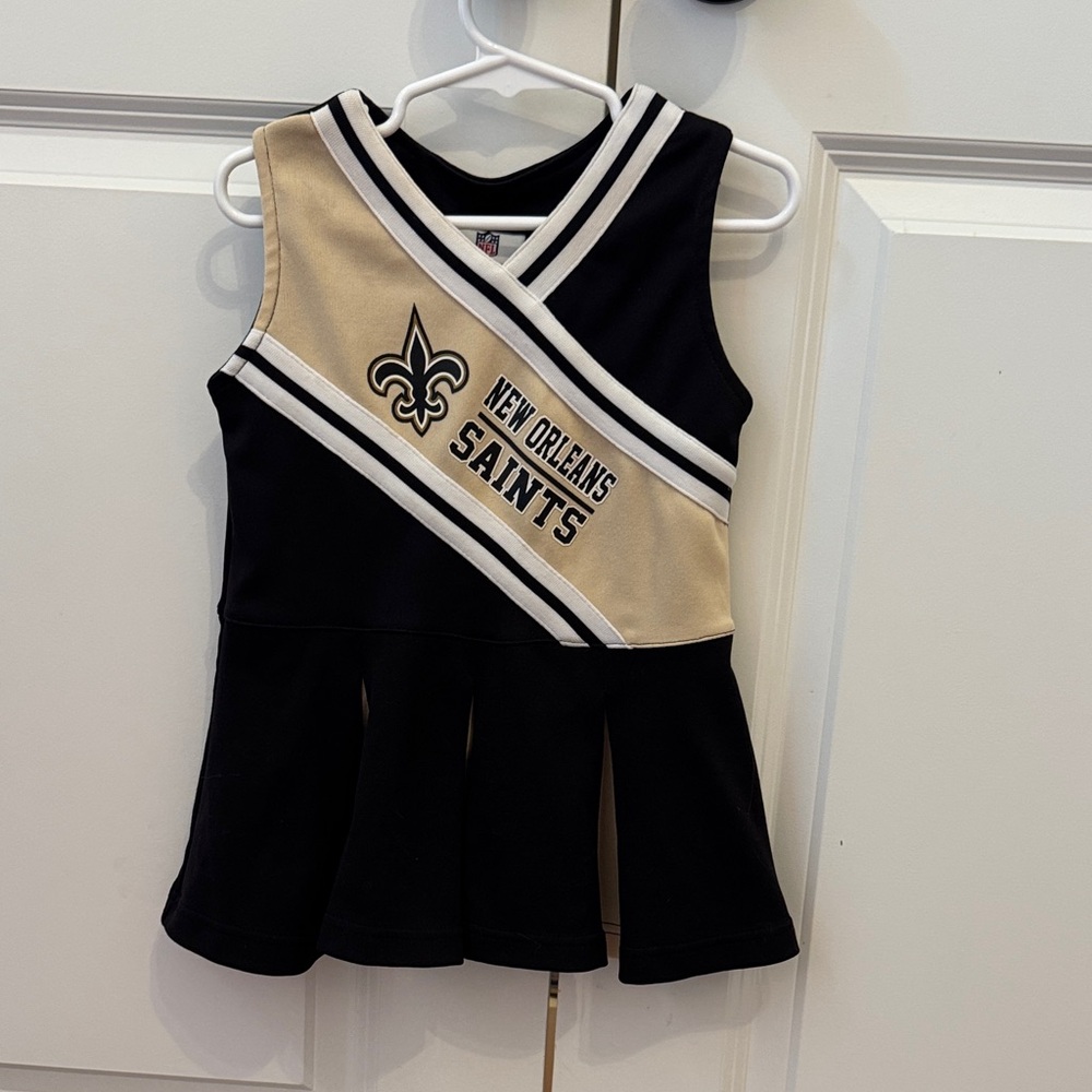 NFL New Orleans Saints Kids Cheerleader Outfit - Black and Tan